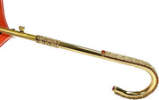 Elegant Internally Leopard Print Umbrella, Double Cloth - IL MARCHESATO LUXURY UMBRELLAS, CANES AND SHOEHORNS