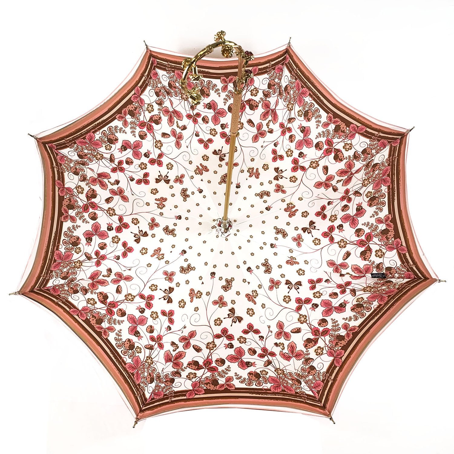 Fantastic light pink umbrella with Special flowered handle Fantastic light pink umbrella with Special flowered handle