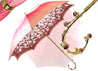 Fantastic light pink umbrella with Special flowered handle - IL MARCHESATO LUXURY UMBRELLAS, CANES AND SHOEHORNS