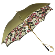 Precious Khaki Umbrella with Crystal Medallion