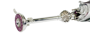 Silvered Umbrella with Anemones and Fuchsia Crystals
