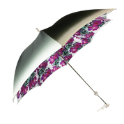 Silvered Umbrella with Anemones and Fuchsia Crystals