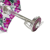 Silvered Umbrella with Anemones and Fuchsia Crystals