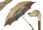 Elegant umbrella in animalier style and hand-enamelled Dog