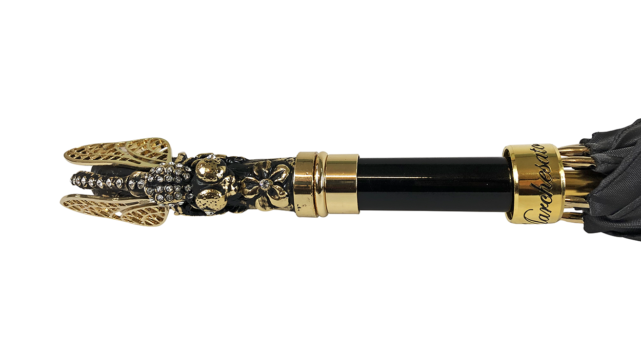 Elegant handcrafted umbrella with dragonfly