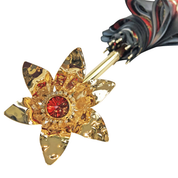 Marvelous Green and Red Umbrella with Goldplated flower
