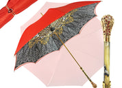 Red and Grey with crown design inside