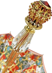 Marvellous Red umbrella with jewel handle