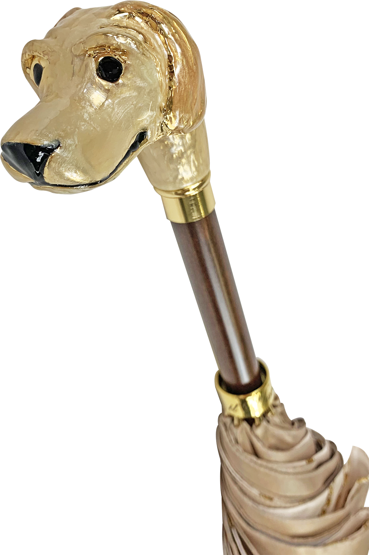 Handmade umbrella with hand-enamelled Dog and Elegant design