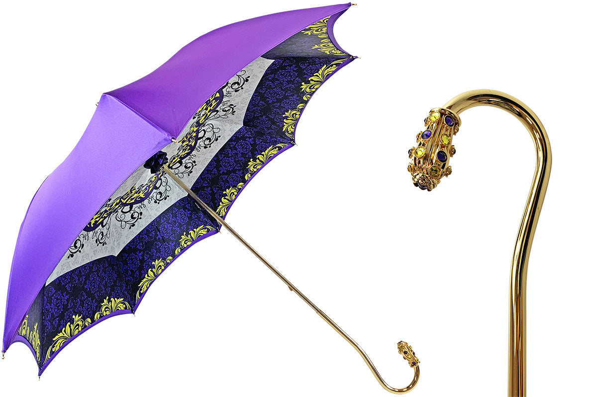 Precious purple umbrella with yellow crystals