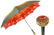 Cream and red umbrella with exclusive design