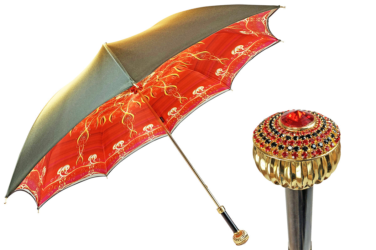 Cream and red umbrella with exclusive design