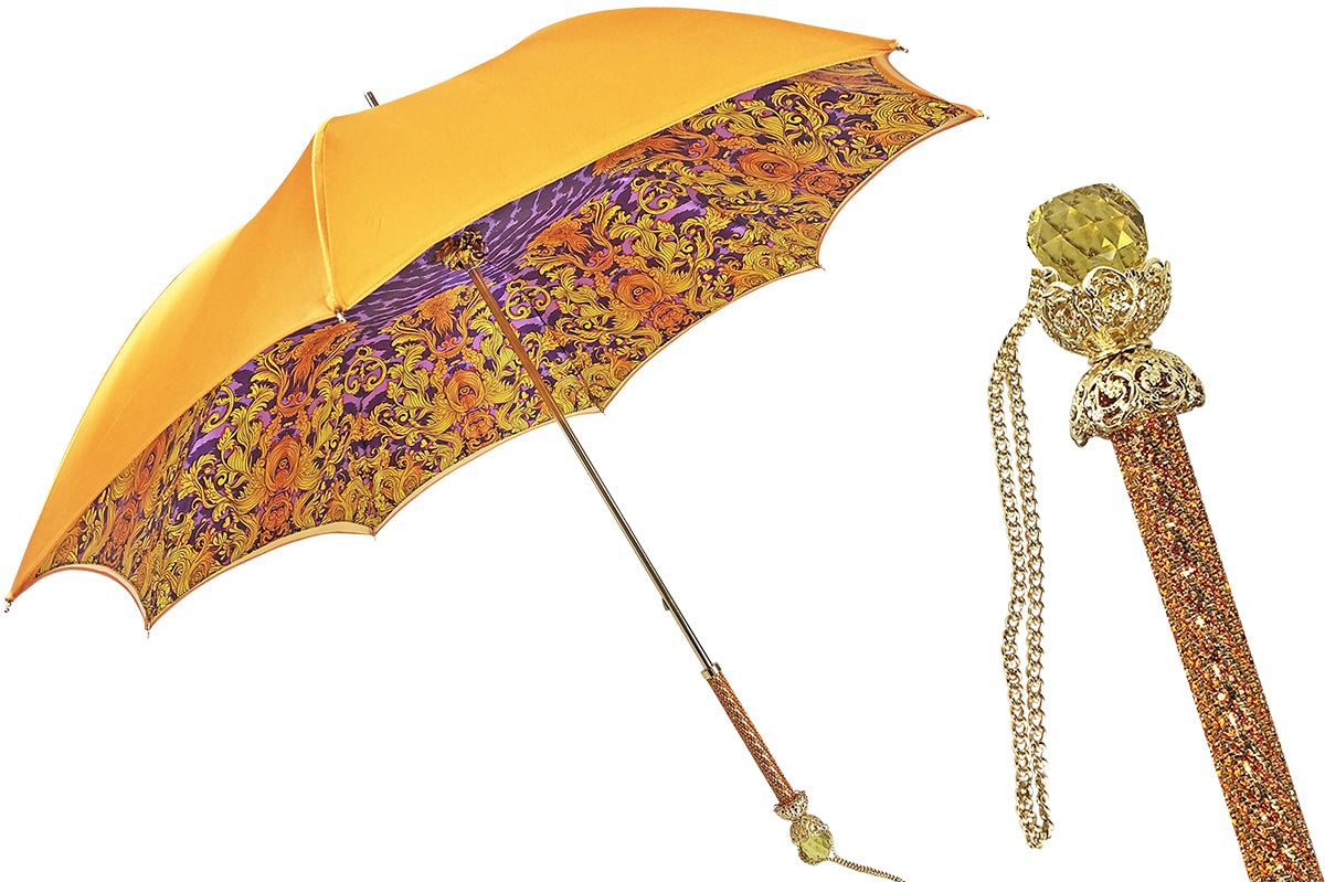 Fantastic Orange umbrella with leopard print