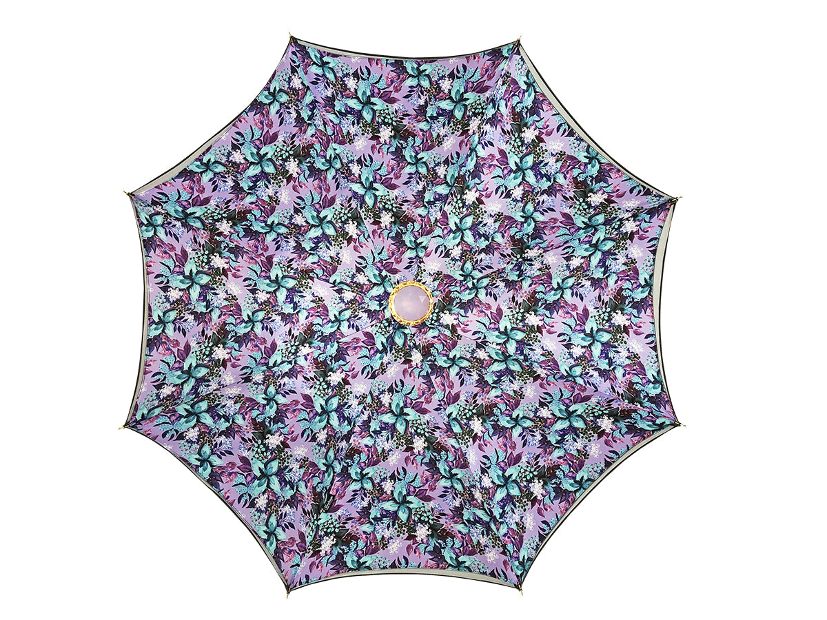 Stunning grey umbrella with light purple inside