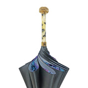Stunning grey umbrella with light purple inside