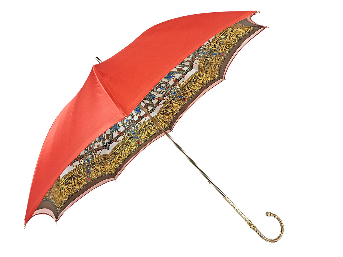 Fantastico ombrello rosso con stile egiziano