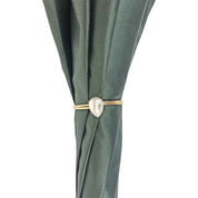 Dark green umbrella with roses and cream knob