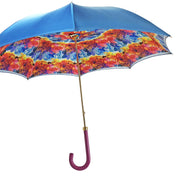 Handmade umbrella in multicolor satin fabric