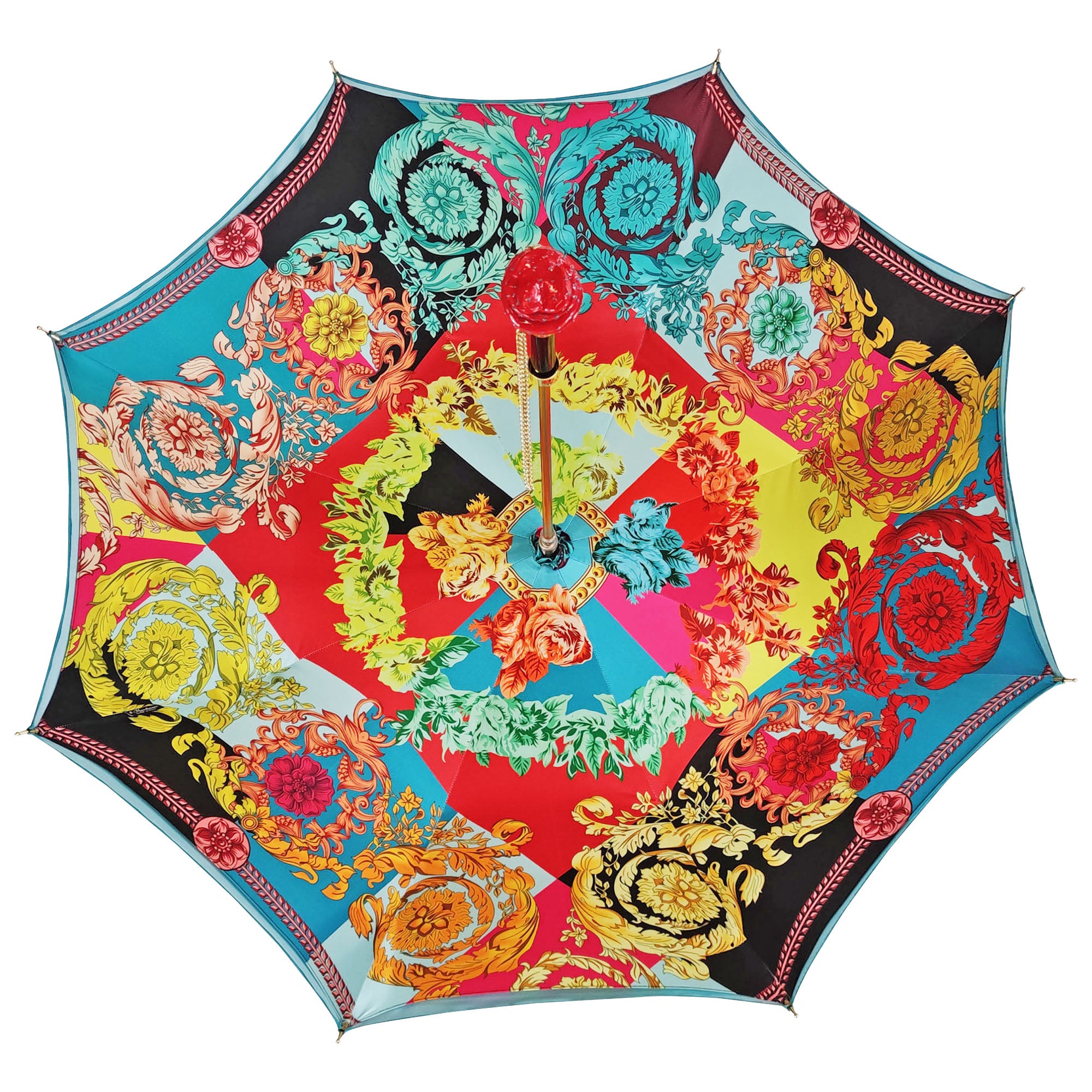 Exclusive umbrella with colorfull Sicily "Testa di moro"