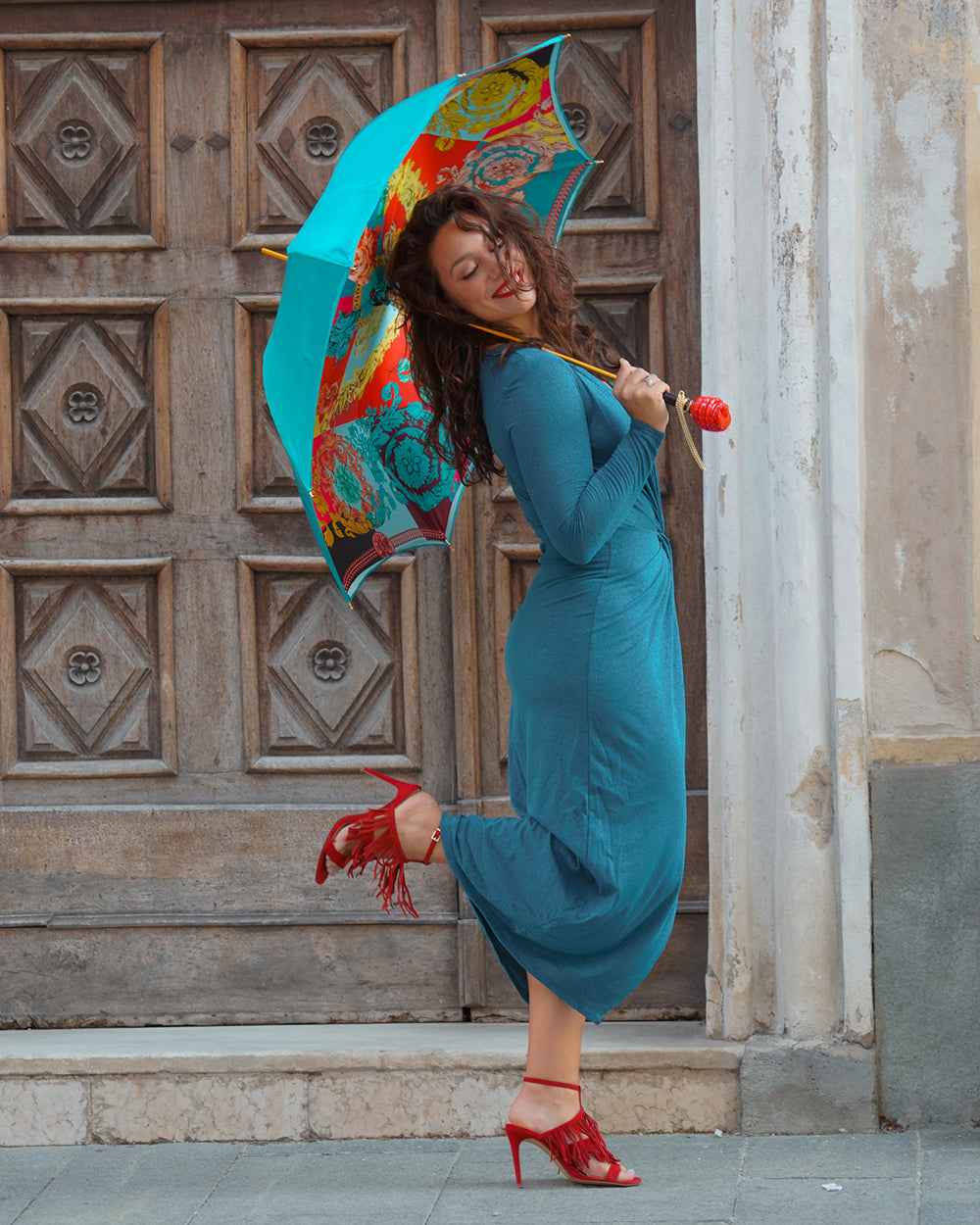 Exclusive umbrella with colorfull Sicily 