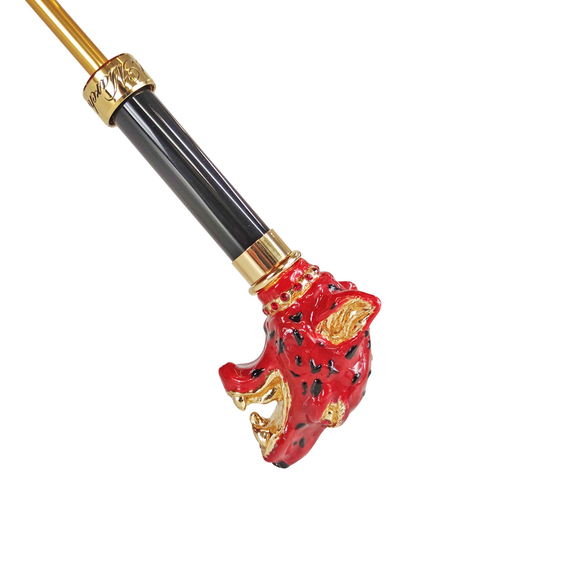 Ombrello di lusso leopardato rosso