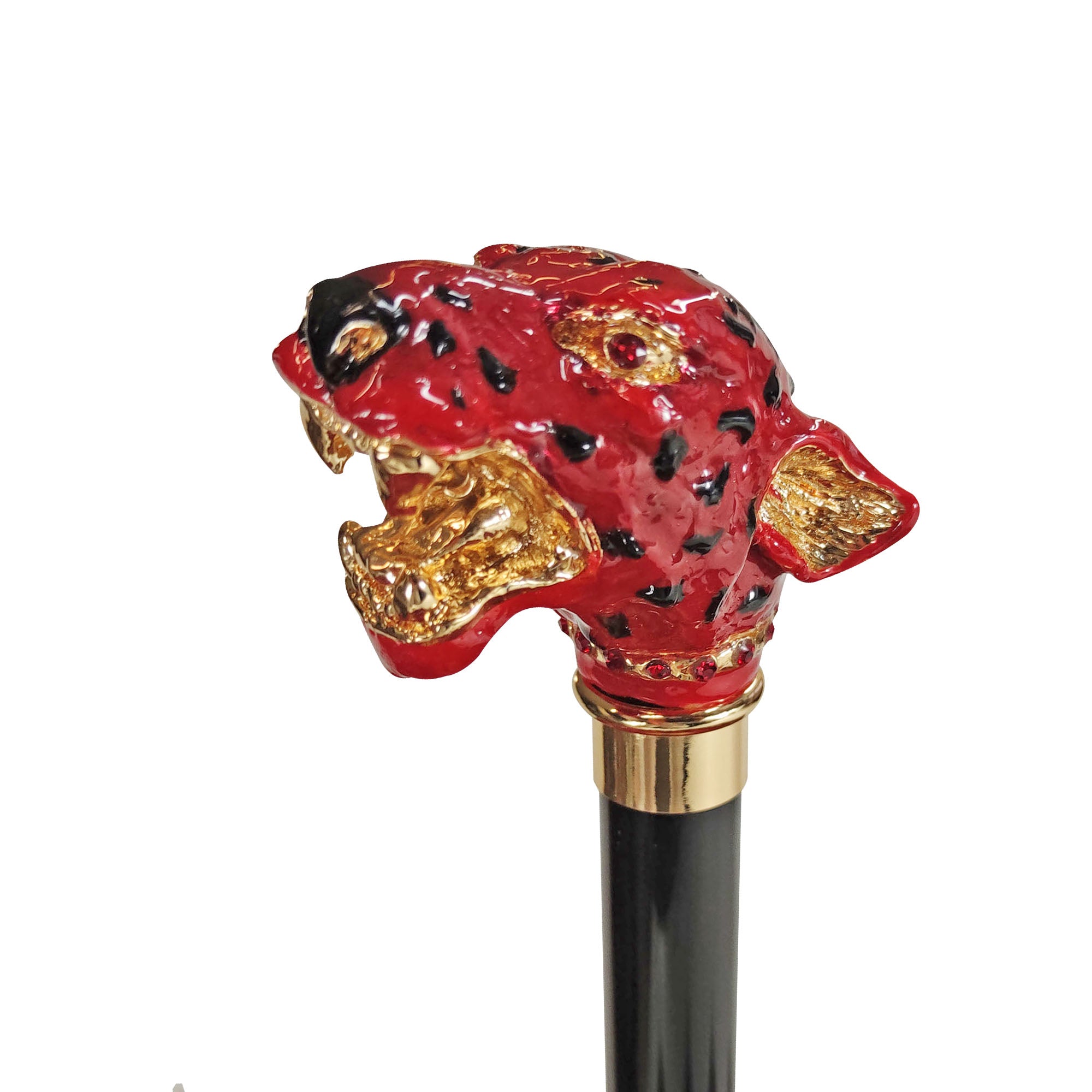 Ombrello di lusso leopardato rosso