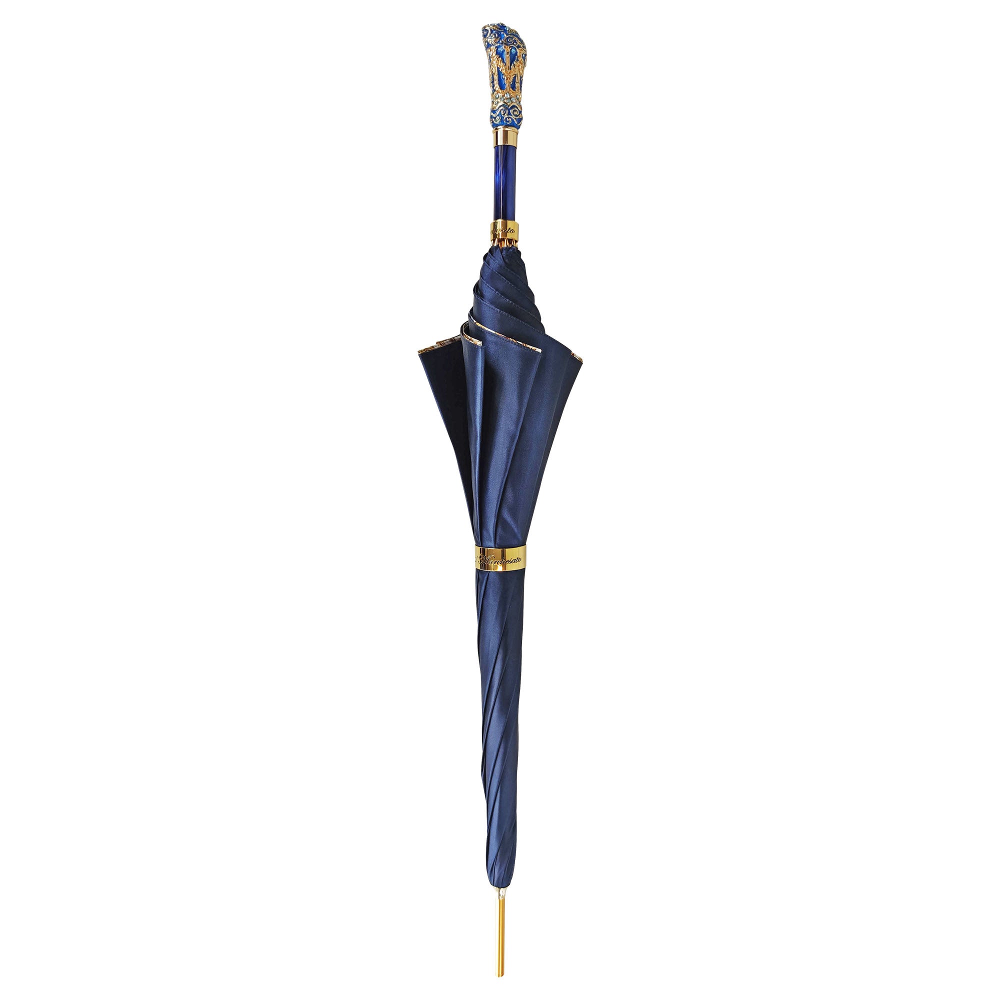 Ombrello Blu con ornamenti leopardati