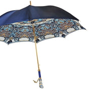 Ombrello Blu con ornamenti leopardati