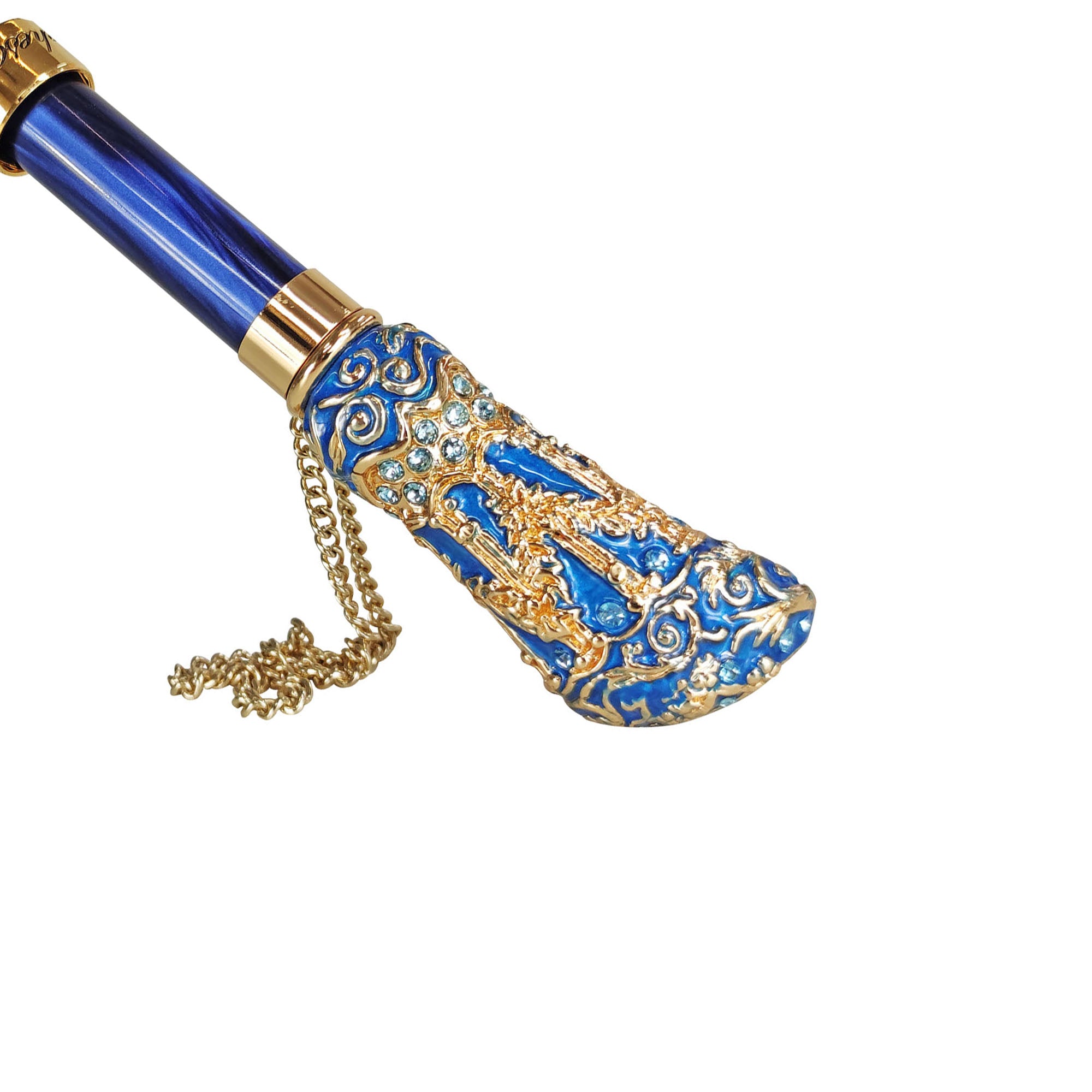 Ombrello Blu con ornamenti leopardati