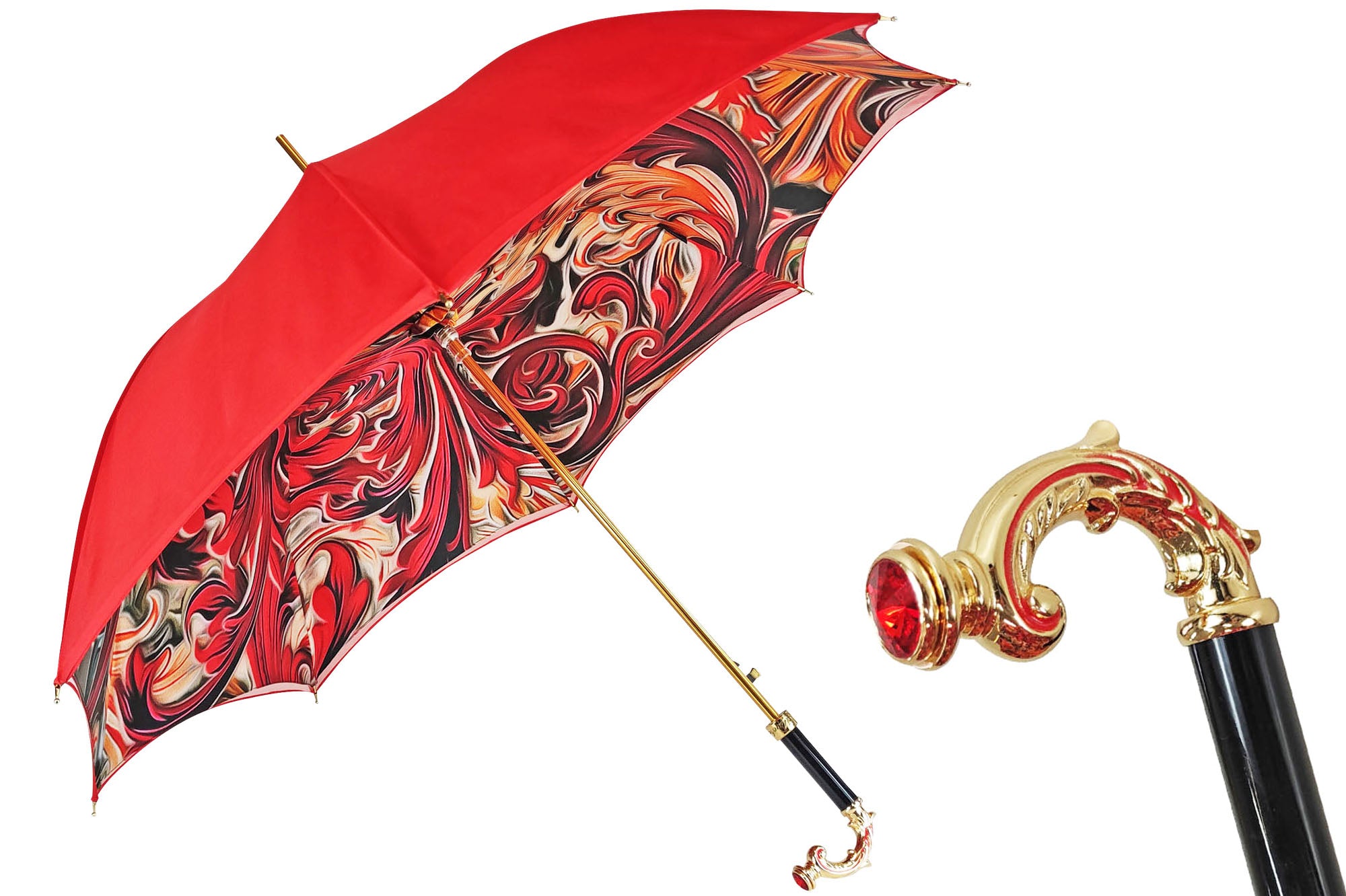 Bright red umbrella