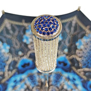 Meraviglioso design color petrolio con manico 925 argento placcato
