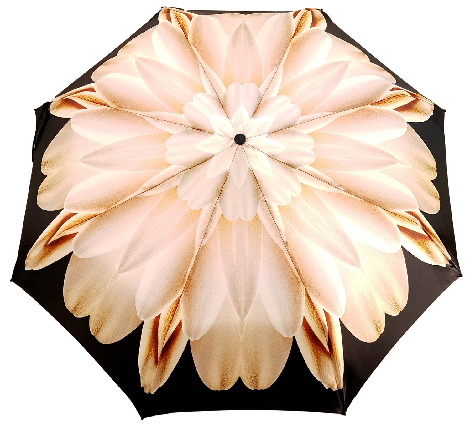 Lotus Women's Folding Umbrella with Black Duck Handle - il-marchesato