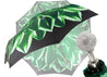 Green Flower Ladies Folding Umbrella With Luxury Handle - il-marchesato