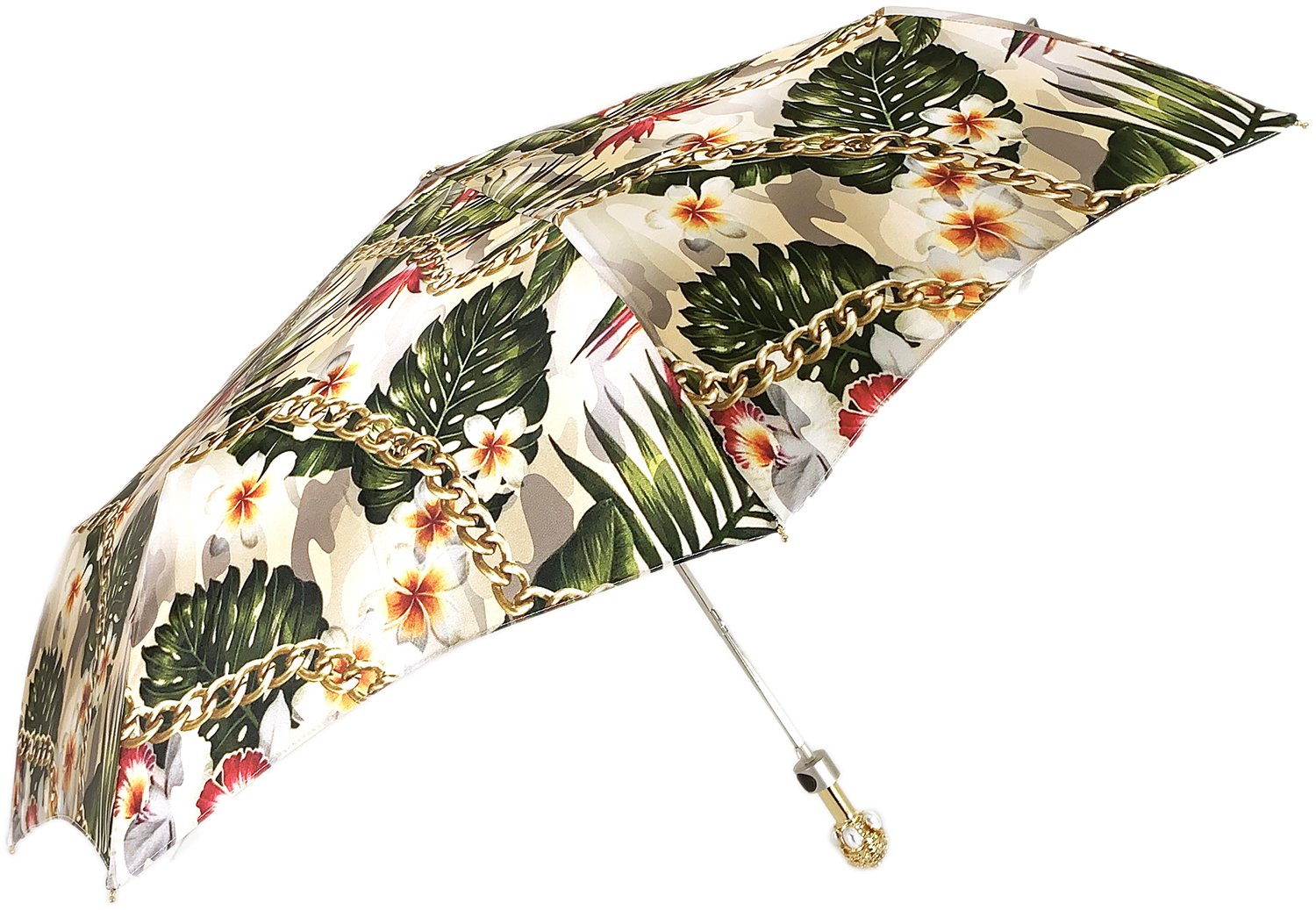floral print patio umbrella Il Marchesato Flower and Chain Umbrella – ilMarchesato