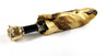 Gold And Brown Dahlia Folding Umbrella - IL MARCHESATO LUXURY UMBRELLAS, CANES AND SHOEHORNS