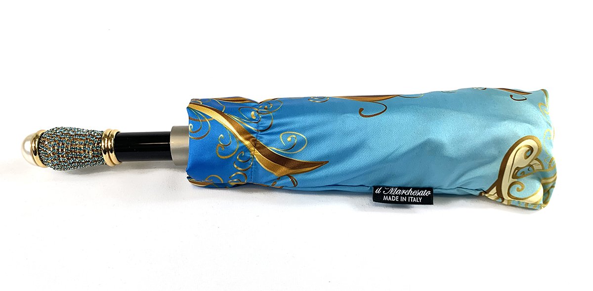 Women's Folding Umbrella - Exclusive Design - IL MARCHESATO LUXURY UMBRELLAS, CANES AND SHOEHORNS