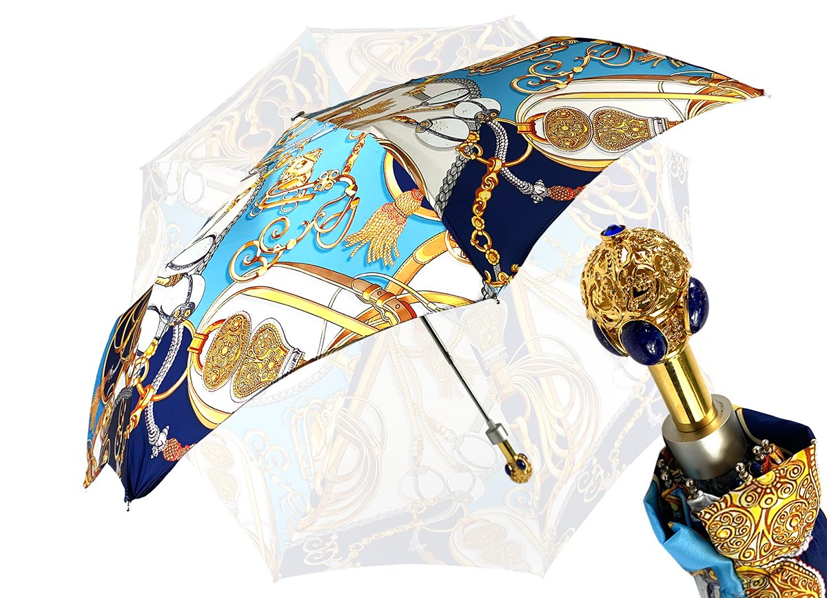 marchesato blue gold chain umbrella