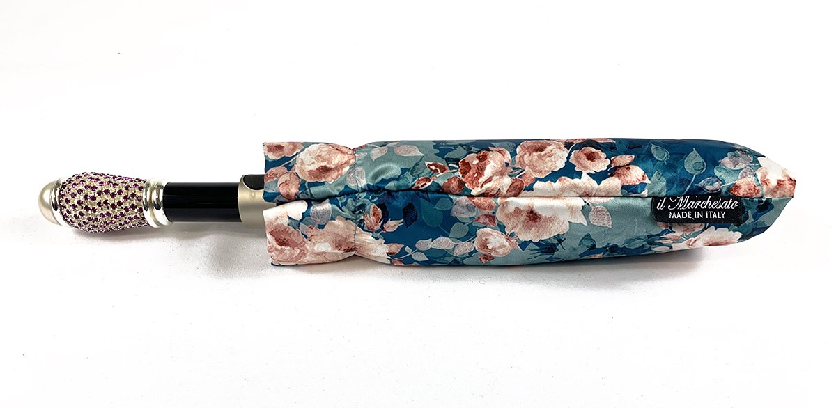 Beautiful Folding Umbrella With Floral Print – ilMarchesato
