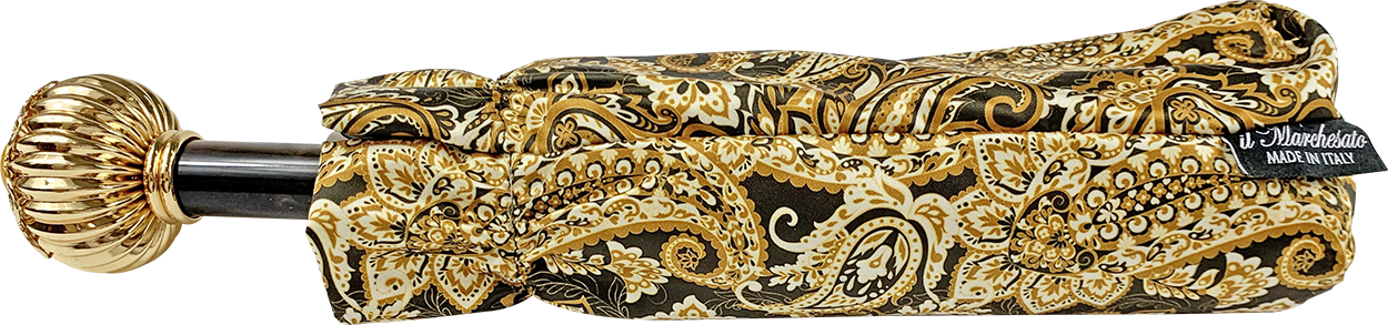 Cream paisley design with yellow stone