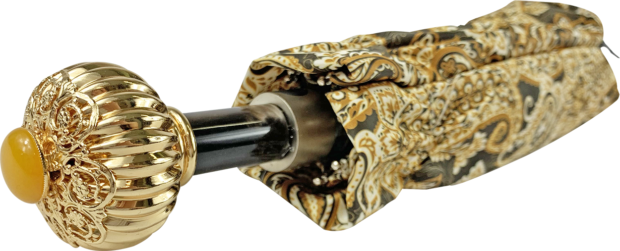 Cream paisley design with yellow stone