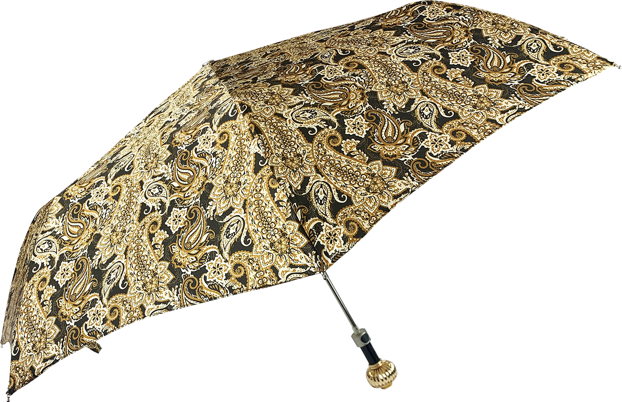 Cream paisley design with yellow stone