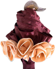 Amazing Frilly Burgundy Folding Umbrella Parasol - il-marchesato