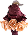 Amazing Frilly Burgundy Folding Umbrella Parasol - il-marchesato