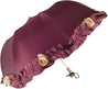 Amazing Frilly Burgundy Folding Umbrella Parasol - il-marchesato