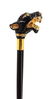 Fantastic Gold Plated Dog  - Hand Enamelled - Walking Cane - il-marchesato