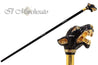 Fantastic Gold Plated Dog  - Hand Enamelled - Walking Cane - il-marchesato