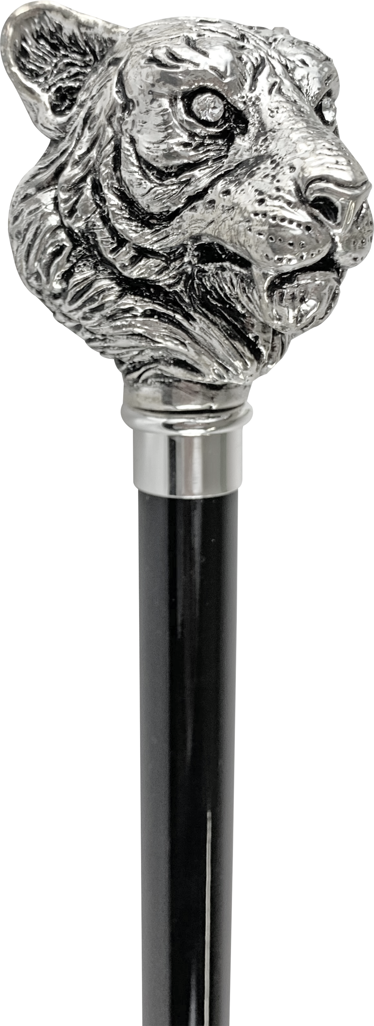 Exclusive Walking stick with Silverplated 925 tiger