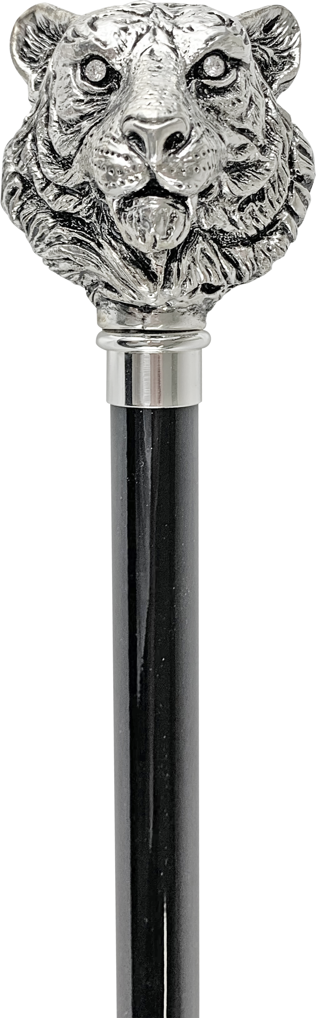 Exclusive Walking stick with Silverplated 925 tiger