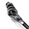 Fantastic silver-plated handle - Snake on branch and sapphire crystals - IL MARCHESATO LUXURY UMBRELLAS, CANES AND SHOEHORNS