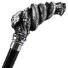 Fantastic silver-plated handle - Snake on branch and sapphire crystals - IL MARCHESATO LUXURY UMBRELLAS, CANES AND SHOEHORNS